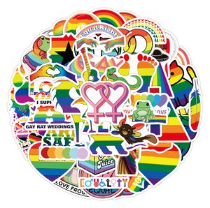 50 pezzi Love Is Love adesivi arcobaleno adesivi di supporto gay custodia per telefono mista bagagli decalcomania impermeabile lotti sfusi