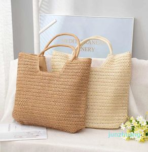 Casual Large Straw Women Handbags Paper Woven Shoulder Bags Handmade Summer Beach Bag Big Capacity 25 Holiday Shopper Purses 230129