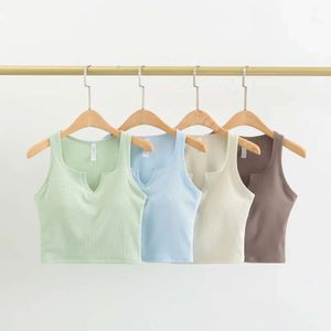 lu lu yoga vest lemon algin women tshirt ribbed re deepv mekn sports vest women croppedタンクトップシームレスミディアムサポートスリムシャツビルトインシェルフブラトップll