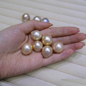 Pearl New Diy Beads Unusual Yellow Purple Baroque Edison Natural Big Pearl 9-12Mm Loose Of Accessories Wholesale Only Send Finished Pe Dhigk