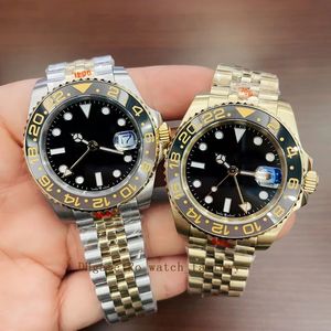 2023 Men Watch 40mm Black Ceramic Circle Mechanical Automatic Sapphire 18K Gold Mens Men Wristwatch Chromalight Night Glow 126718