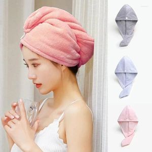 Towel Women Microfiber Hair Bath Hats Embroidered Home Terry Quick Drying BathroomTurban For Towels Bathroom