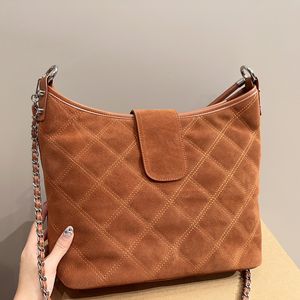 High Quality Suede Designer Crossbody Bag French Brand Fashion Luxury Plus Women Shoulder Bag Handbag Famous Double Letter Genuine Leather Ladies Hobo Underarm Bag