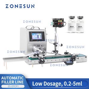 ZONESUN ZS-DTCP1 Linea di riempimento di liquidi per fiale Porzione di reagente a basso dosaggio Gocce per occhi Pompa in ceramica Imbottigliatrice Attrezzatura da laboratorio