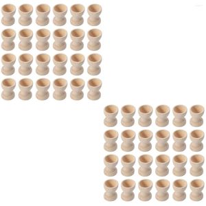 Dinnerware Sets 48 Pcs Kids Mini Toys Wooden Egg Tray Cup Boiled Container Holder Household Child