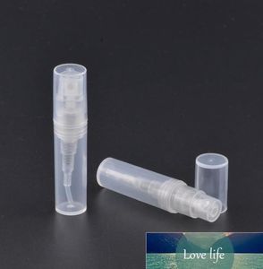 High-end tydlig påfyllningsbar spray tom flaska liten rund plast mini atomizer rese kosmetisk smink behållare för parfym lotion flaskor 2 ml/2g