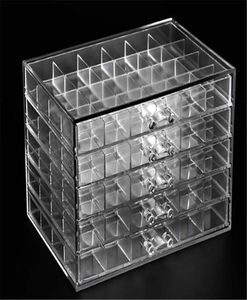 120 rutnät Desktop Storage Box Utmärkt akryl nagellack rack nageltillbehör Hållare tillämplig på nagelsmycken Display D2403729215