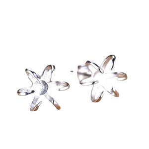 Orecchini da donna in argento sterling 925 color oro bianco Cabochon rotondo o perla 11,5-12 mm Orecchini a bottone con punte di gioielleria raffinata Impostazione di San Valentino Regalo di festa di compleanno