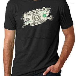 CryptoのメンズTシャツTシャツ私たちは米ドルを信頼しますヴィンテージ暗号通貨