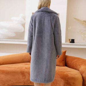 Manteau en Fausse Fourure de Lapin Pour Femme Optique en Peluche Chaud Revers Hiver Nouveau 2023