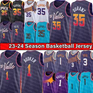 Phoenixs Sun Basketball Jersey Kevin Durant 35 Devin Booker 1 Bradley Beal 3 Men Steve 13 Nash Charles 34 Barkley 23-24 City Blue Edition Shirt Purple White Ed