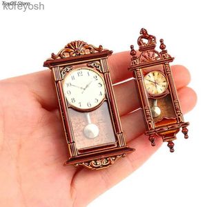 Kitchens Play Food 1pc 1 12 Dollhouse Miniature Wall Clock Play Doll House Miniaturas Home Decor Accessories Toy Pretend Play Furniture ToyL231104
