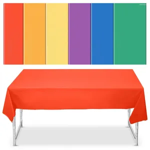 Table Cloth 6Pcs Assorted Color Plastic Tablecloths Disposable Tablecloth Rectangle Covers Party Decorations For Birthday