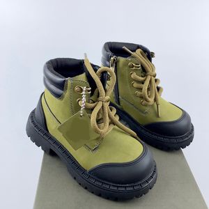 Autumn Winter Girls Martin Casual Kids Shoes 2023 Anti Slip Fashion Boys Yellow Boots Medium Big Childrens Short Boot CSD2311042