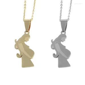 Collane con ciondolo 1 pz Oro Argento Colore Famiglia Bambino Incinta Madre Amore Materno Acciaio Inossidabile Ragazza Donna Collana Personalizzata Gioielli Regalo