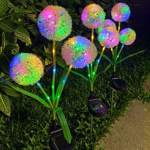 Yenilik Aydınlatma Led Güneş Işıkları Açık Bahçe Dekoratif Yapay Çiçek 3 Kafa Dandelion Güneş Lambası Açık Aydınlatma Bahçesi Düğün Dekoru P230403