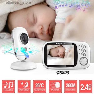 Monitores de bebê VB603 Vídeo Monitor de bebê 3,2 polegadas LCD 2.4G Mãe Crianças Áudio bidirecional Babá Vigilância Câmera de temperatura Tela de exibição Q231104