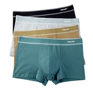 Underpants 4 피스 남자 속옷 면화 섹시 반바지 남성 통기성 복싱 신발 솔리드 복싱 셔츠 속옷 크기 L-6XL 속옷 남자 끈 230404