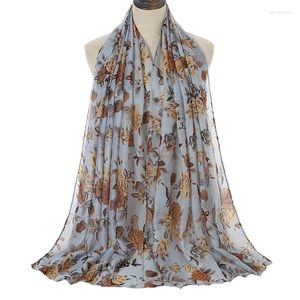 Scarves Arrival Flower Printed Viscose Scarf Hijabs Fashion Women Shawls High Quality Muslim Head Wraps Mufflers Stoles Floral Pareo