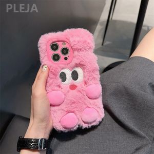 Custodia per telefono Custodia per telefono in peluche Monster carina e carina adatta per iPhone 14 13 11 Pro Max cover in morbido silicone con pelliccia calda invernale 15 231104