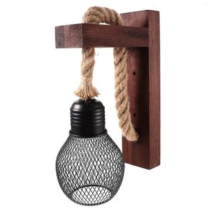 Wall Lamp Decor Rustic Hanging Lamps Bedrooms Wood Fixture Chandelier Dining Light Fixtures Table Farmhouse Rope