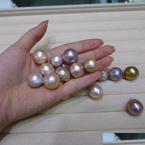 Pearl New Diy Beads Unusual Yellow Purple Baroque Edison Natural Big Pearl 9-12Mm Loose Of Accessories Wholesale Drop Delivery Jewelry Dhi0E