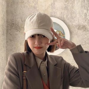 Boll Caps Foux Baseball Women Men Autumn Winter Spring Pure Color Justerbar Corduroy Snapback Korea Japanese Style Fashion 2023