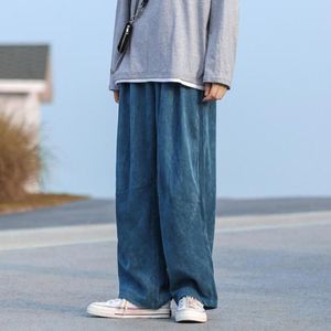 Calça masculina homem veludo veludo harajuku perna larga 2023 macacão mass japonês sweetpante de mole coreano coreano joggers w33