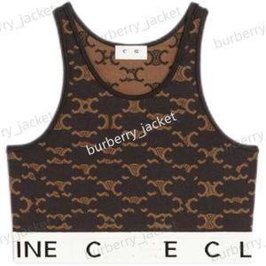 Designer Celins t Shirt Cropped Top CC t Shirts Women Knits Cel Tee Knitted Sport Tank Tops Woman Vest Yoga Tees S1