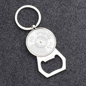 Perpetual Calendar Keychain Bottle Opener Keychain Metal Automobile Pendant Party Gift Key Holder Gift Jewelry