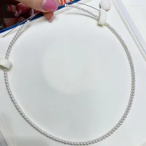 Hänge halsband naturliga 3-3,5 mm pärlpärlor halsband kinesiska akoya havssparlor för kvinnokläder ornament tillbehör lady klänning