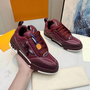 1854 Skate Luxe Men Casual Shoes Side Incorporates Flower with Diamond Top Calfskin Breattable Mesh Bicolor Model Designer Stylish Sneakers 04