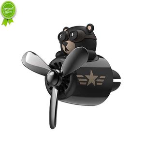 New Car Air Freshener Bear Pilot Rotating Propeller Outlet Fragrance Magnetic Design Interior Perfume Diffuse Auto Accessories