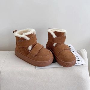 Botas sapatos infantis 2023 inverno meninos engrossados algodão quente meninas confortáveis antiderrapante fosco neve 1-15 anos de idade