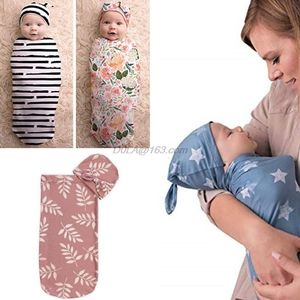 Спальные мешки детская упаковка сумка милое одеяло с шляпой Swaddle Set Born Antishock Мягкий кожный полотенце подарки 230404