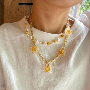 Choker Glam Daisy Floral Smiling Real Baroque Pearl Statement Necklace Designer T Show Runway Gown Wedding Jewelry Rare