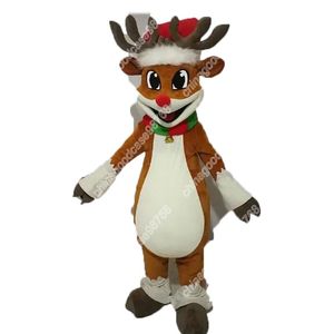 Performance reindeer Mascot Costume Top Quality Christmas Halloween Fancy Party Dress Cartoon Character Outfit Suit Carnival Unisex Outfit