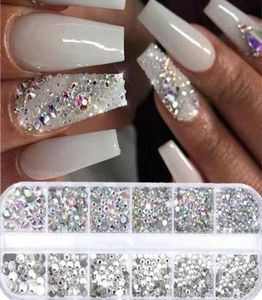 12 Gridsset AB Crystal Glass Rhinestones Nail Art Decorations Multisize 3D DIY Tips Manicure Glitter Diamond Gems Accessories4650434