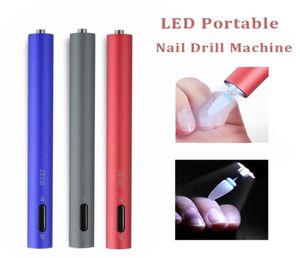Portable Electric Nail Drill Machine Manicure Set för UV Gel Remover Nail Art Pen Polishing File Milling Cutter Nail Drill Tools3088307