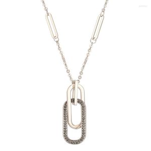 Подвесные ожерелья хрустальные квадратные колье колье в веру Женщины винтажная цепь длинные модные украшения