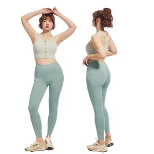 Lu Lu Yoga Lemon Algin Woman Suit Women Seamless Sport Set Plus Size Fitness Workout High midje Leggings Zipper BRA Gym ActiveWear Suit Lady Tracksuit LL Align Gym Clot