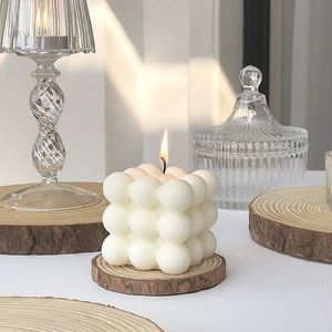 Candles Modern Home Decoration Big Cube Bubble Candle Soy Wax Aromatherapy Scented Decorative Birthday Gift 230403