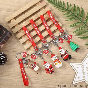 Keychain de Natal para homens meninos meninas garotas fofas presentes engraçados Santa Rena Snowman Snowman Tree Childrening Keyring