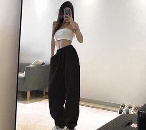 الرجال النساء ركض ماركة عارضة السراويل النساء رياضية رياضية قيعان نحيل Sweatpants بنطلون أسود رمادي صالات رياضية ركض بنطال رياضي