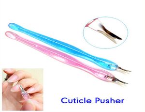 12st Cosmetic Nail Art Tool Dead Skin Fork Trimmer Peeling Knificle Nuticle Remover Salon Cuticle Pusher Random Color5039495