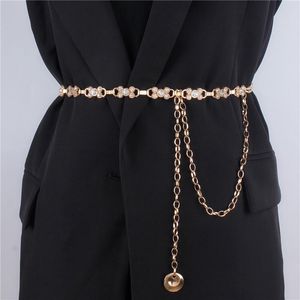 Pasy mody Tassel Rhinestone talia metalowa łańcuch dla sukienki Dekoracyjne akcesoria samice