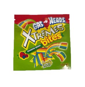 wholesale Empty 600mg Gas Heads Mylar Bags Smell Proof Xtremes Bites Rainbow Berry Sweetly Sour Edibles Gummies Package ZZ