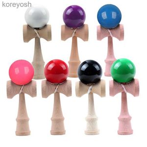 Kök spelar mat fast färg trä kendama leksak bollar trä leksaker utomhus sport leksak boll barn vuxen tävling skicklighet boll träning toysl231104