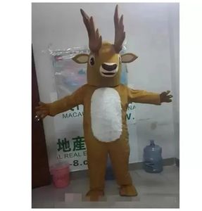 Costume da mascotte di cervo di Natale di Halloween Personaggio a tema anime di cartoni animati Festa di carnevale di Natale Costumi fantasia Abito per adulti