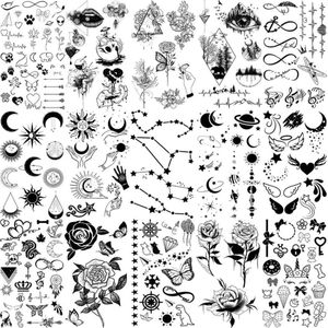 5 Pcs 3D Constellation Temporary Tattoos for Women Men - Realistic Star Moon Sun Fake Tattoos Small Washable Tatoos Z0403